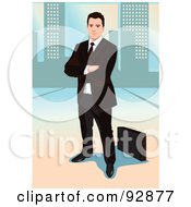 Royalty Free RF Clipart Illustration Of An Urban Business Man 4
