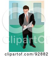 Royalty Free RF Clipart Illustration Of An Urban Business Man 10