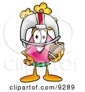 Poster, Art Print Of Vase Of Flowers Mascot Cartoon Character In A Helmet Holding A Football