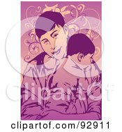 Royalty Free RF Clipart Illustration Of A Father And Child 4 by mayawizard101