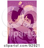Royalty Free RF Clipart Illustration Of A Loving Couple 2 by mayawizard101
