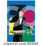 Royalty Free RF Clipart Illustration Of A Conductor Man In A Tuxedo 2 by mayawizard101