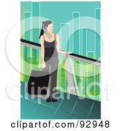 Royalty Free RF Clipart Illustration Of A Female Shopper With Bags 7