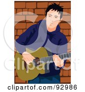 Royalty Free RF Clipart Illustration Of A Guitarist Man 5 by mayawizard101