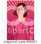 Royalty Free RF Clipart Illustration Of A Woman In Pink Smiling