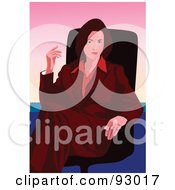 Royalty Free RF Clipart Illustration Of A Business Woman Seated In An Office Chair