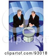 Poster, Art Print Of Business Men Using A Laptop