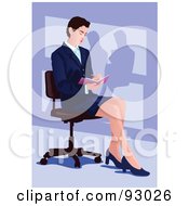 Poster, Art Print Of Business Woman Taking Notes In A Chair