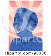 Royalty Free RF Clipart Illustration Of A Boy Screaming And Crying