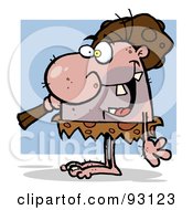 Royalty Free RF Clipart Illustration Of A Neanderthal Guy Carrying A Club