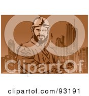 Royalty Free RF Clipart Illustration Of A Construction Worker 2 by mayawizard101