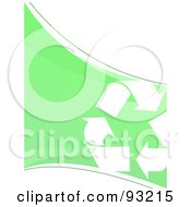 Poster, Art Print Of Recycling Symbol On A Green Swoosh Over White