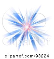 Poster, Art Print Of Blue And Pink Burst On White