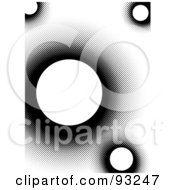 Poster, Art Print Of Background Of White Circles With Black Halftone Dots On White