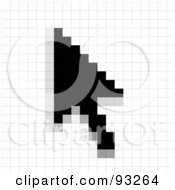 Royalty Free RF Clipart Illustration Of A Black Arrow Cursor Over Pixels