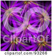 Poster, Art Print Of Background Of Purple Floral Like Bursts On Black
