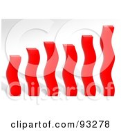 Royalty Free RF Clipart Illustration Of A Wavy Red Bar Graph Over Gray