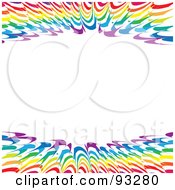 Poster, Art Print Of White Background With Upper And Lower Borders Of Rainbow Spikes