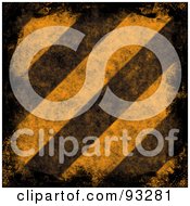 Royalty Free RF Clipart Illustration Of A Thick Lined Grungy Hazard Stripe Background With Black Grunge Edges