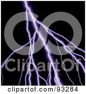 Poster, Art Print Of Purple Lighting Striking Over Black