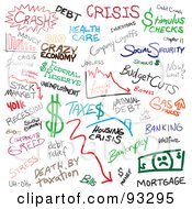 Royalty Free RF Clipart Illustration Of A Digital Collage Of Economy Doodles On White