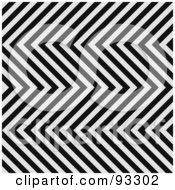 Poster, Art Print Of Black And White Zig Zag Hazard Stripes Pattern Background