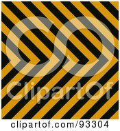 Poster, Art Print Of Zig Zag Hazard Stripes Background In Black And Orange