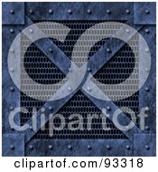Royalty Free RF Clipart Illustration Of Riveted Metal Bars Over A Grid