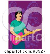Royalty Free RF Clipart Illustration Of A Guitarist Man 7 by mayawizard101