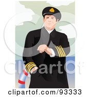 Royalty Free RF Clipart Illustration Of A Ship Captain 5 by mayawizard101