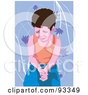 Royalty Free RF Clipart Illustration Of A Boy Crying 3 by mayawizard101