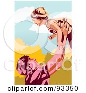 Royalty Free RF Clipart Illustration Of A Father And Child 1