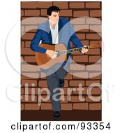 Royalty Free RF Clipart Illustration Of A Guitarist Man 2 by mayawizard101