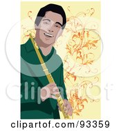 Royalty Free RF Clipart Illustration Of A Male Flute Player