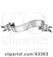 Royalty Free RF Clipart Illustration Of A Blank Wavy Silver Ribbon Banner by TA Images #COLLC93363-0125