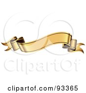 Royalty Free RF Clipart Illustration Of A Blank Wavy Gold Ribbon Banner by TA Images #COLLC93365-0125