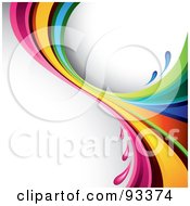 Poster, Art Print Of Rainbow Splash Over A Shaded White Background