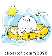 Poster, Art Print Of Moodie Character In A Raft Under The Hot Sun