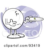 Poster, Art Print Of Moodie Character Holding A Tiny Pea On A Plate