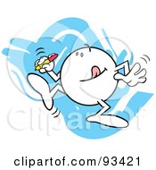 Royalty Free RF Clipart Illustration Of A Moodie Character Writing A Note On His Foot