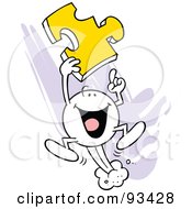 Royalty Free RF Clipart Illustration Of A Moodie Character Holding Up A Puzzle Piece