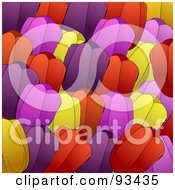 Poster, Art Print Of Background Of Purple Red Pink And Yellow Tulip Flowers