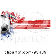 Poster, Art Print Of Shiny Soccer Ball Over A Grungy Halftone Croatia Flag