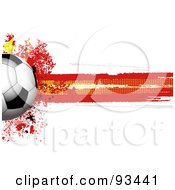 Shiny Soccer Ball Over A Grungy Halftone Chinese Flag