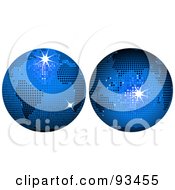 Poster, Art Print Of Digital Collage Of Blue Disco Ball Globes