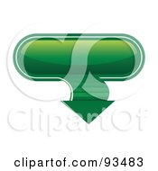Royalty Free RF Clipart Illustration Of A 3d Green Download App Icon With A Curved Arrow by MilsiArt