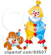 Poster, Art Print Of Cute Party Clown And Puppy Dog