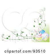 Royalty Free RF Clipart Illustration Of A Cute Bunny With Easter Eggs And Vines On A White Background