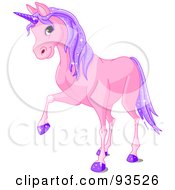 Poster, Art Print Of Purple Unicorn With Sparkly Hair And Hooves