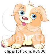 Royalty Free RF Clipart Illustration Of A Chubby Puppy Dog Sitting